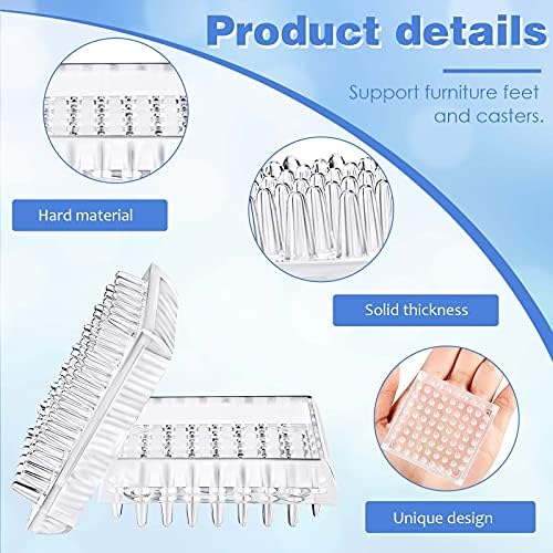 Jetec 16 Pcs Carpet Protectors for Furniture Legs Rug Protector Spiked Caster Cups Furniture Coasters for Carpets Plastic Anti-dent Carpet Protector for Chairs Sofas Tables Bed (Round)