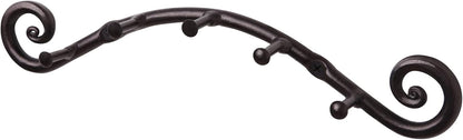 Farmhouse Small Key Holder for Wall, Wrought Iron Wall Mount Rack | Handcrafted Swirl Decorative, 5 Key Hooks for Home Entryway, Purse, Coat and Leash Holder or Organizer (Classic Black)