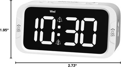 Odokee Digital Dual Alarm Clock for Bedroom with 0-100% Dimmable Display