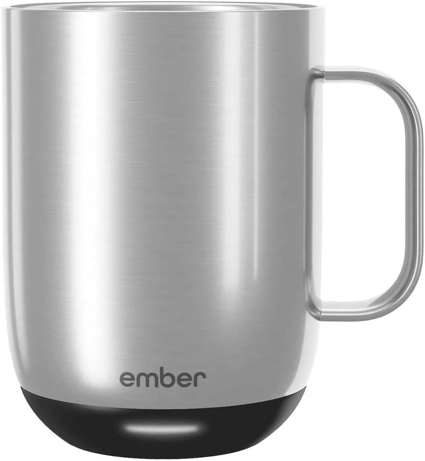 Ember Temperature Control 14oz Smart Mug 2, App-Controlled and Rechargeable Heated Coffee Cup Warmer with Intelligent LED Display, Sage Green.
