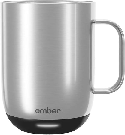 Ember Temperature Control 14oz Smart Mug 2, App-Controlled and Rechargeable Heated Coffee Cup Warmer with Intelligent LED Display, Sage Green.