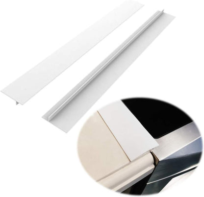 Silicone Stove Counter Gap Cover 30 Inch Side Range Gap Filler 2 Pack Black | Extra long kitchen stove gap covers, 0.2-1 inch gap, heavy 10 oz, cut to size, oven crack guards between stove and counter