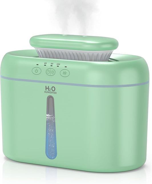 HZD Humidifiers for Bedroom, Large Tank Long Runtime 2L for Baby,Plants | Gentle Mist 26dB Quiet Runtime Easy to Fill & Clean Can Timed Humidifier for Home, Nursery, Night Light