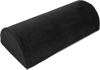 ZJchao Black Half Moon Bolster Pillow, Memory Foam Leg Knee Neck Lumbar Support Cushion for Elderly, Non-Slip Foot Rest for Side Sleepers, Home Bed Comfort Support