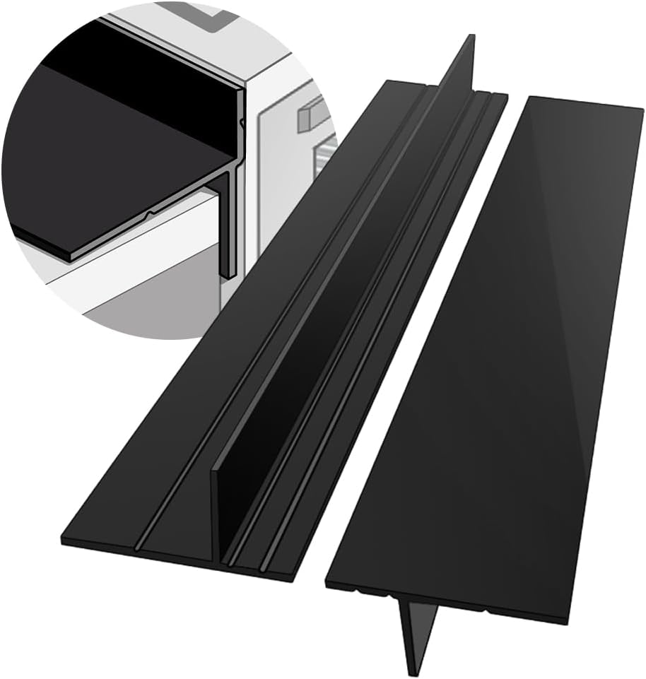 Silicone Stove Counter Gap Cover 30 Inch Side Range Gap Filler 2 Pack Black | Extra long kitchen stove gap covers, 0.2-1 inch gap, heavy 10 oz, cut to size, oven crack guards between stove and counter