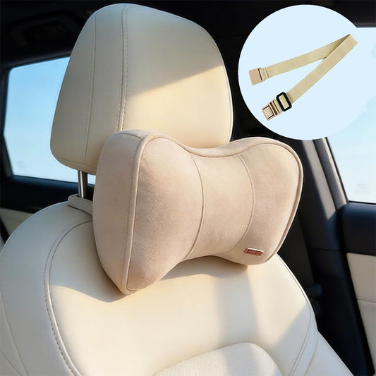 Car Neck Support Pillow Recliner Headrest Pillow for Neck Pain Relief Tan