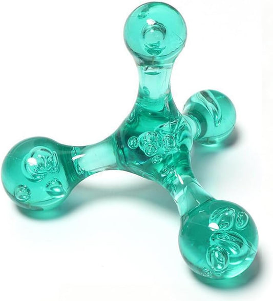 Triangle Relief Massage Ball, Mini Crystal Handheld Trigger Massager, Deep Muscle Tissue Palm Pressure Point Massage Tool, for Neck Shoulder Back Muscle Pain Relief, Transparent Green