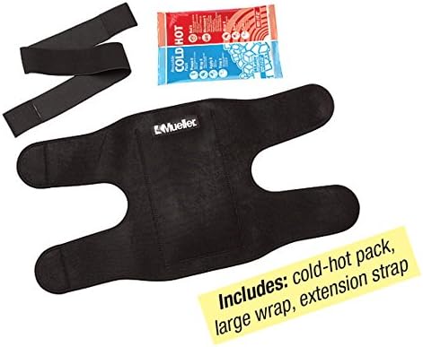 MUELLER Sports Medicine Reusable Cold/Hot Therapy Wrap, Ice Pack, Cold & Hot Packs for Injuries and Pain Relief, Black, Large