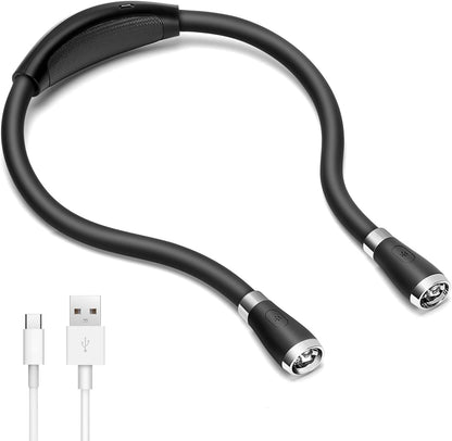 Neck Book Light LED Reading Lamp USB-C Rechargeable, Hands Free, 4 LED Bulbs, 4 Adjustable Brightness, for Reading in Bed or Reading in Car (Green)