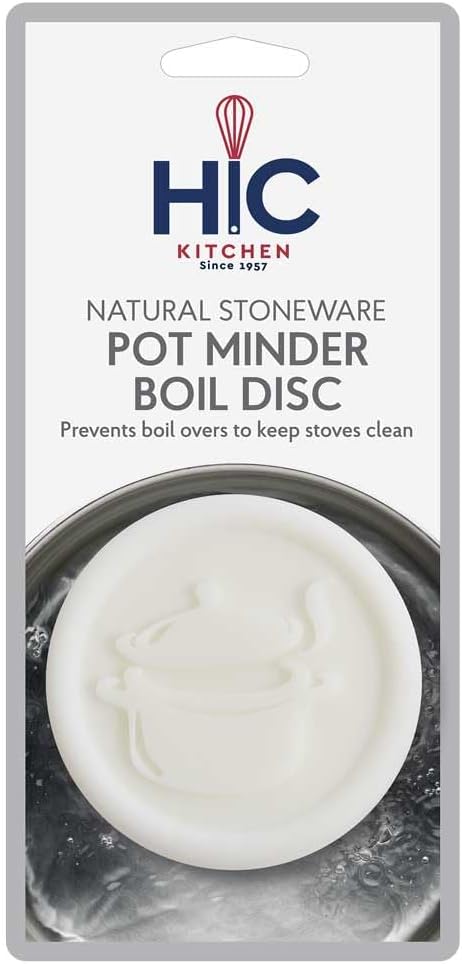 HIC Kitchen Pot Minder Boil Disc, Natural Stoneware, Boiling Pot Design