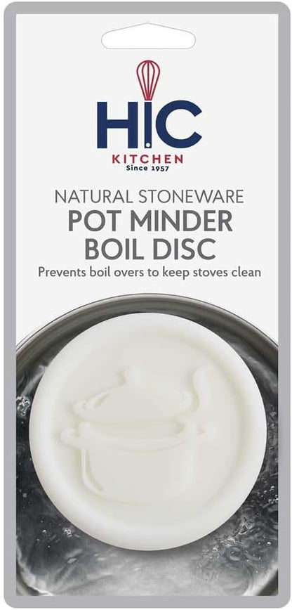 HIC Kitchen Pot Minder Boil Disc, Natural Stoneware, Boiling Pot Design