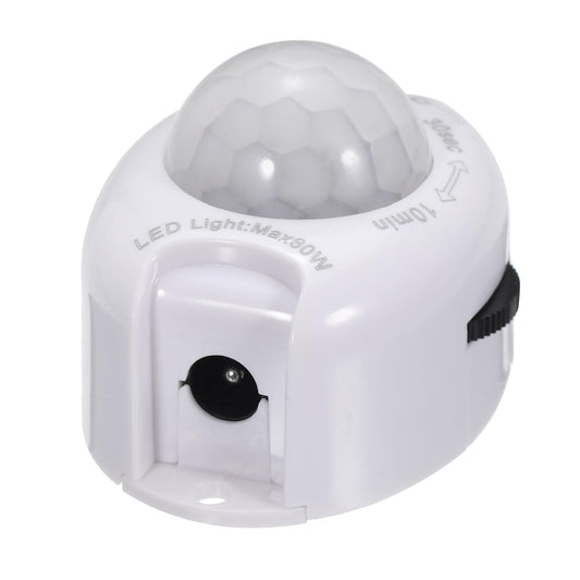 MECCANIXITY DC 5V-24V PIR Motion Activated Sensor Switch for Kitchen Cabinet LED Strip Light, with Light Sensor White