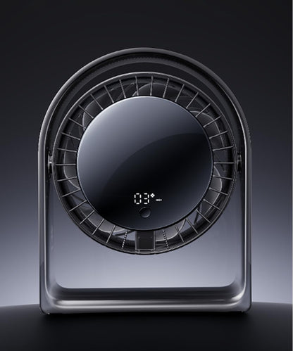 2026 Quiet USB Desk Fan,4 Speeds, 120°Tilt, table Fan for bed & Office | Air Circulator Mini Fan Bedroom,Translucent Black, Portable Smart Display Fan,Low Noise,7 Blades,Cool Room In 3 Mins