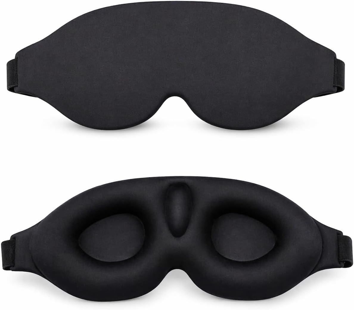 3D Sleep Mask for Side Sleepers, Blackout Eye Mask for Sleeping Women & Men, Zero Pressure Eye Cups, CPAP Friendly, Soft Adjustable Light Blocking Mask (Black)