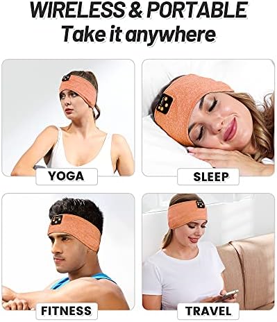 Perytong Sleep Headphones Bluetooth Wireless Sports Headband, Long Playtime Lightweight Headphones Hi-Fi Stereo Ergonomic ASMR Sleep Headphone Cool Gadget Gift for Men Women Black