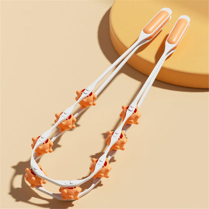 Manual Back Massage Roller Rope, Handheld Massage Ball Roller Anti Cellulite Massage Roller, Fascia Roller Manual Massage Strap for Back Neck Shoulder Waist Leg Muscle Exercise Massage Roller (Pink)