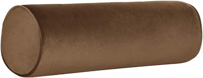 Tinbolunce Memory Foam Roll Pillow for Knee/Leg/Neck - Full Moon Bolster/Round Cylinder Pillow for Sleeping on Side or Back - Removable Cooling Cover Length 18" x 6" Diameter (Chocolate Brown)