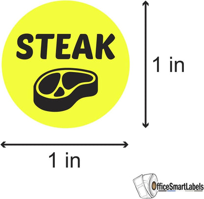 Ham & Cheese Stickers - 1 Inch Round Circle Food Labels in Bright Yellow for Restaurant Deli Food Truck Supermarket Grocery Store Stickers Food Menu Meal Choice Sticker Package Label - 300 Labels/Pack
