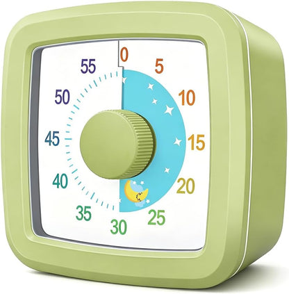 Visual Timer for Kids & Adults, 60 Minute Rainbow Countdown Timer, Time Management Tool for Classroom, Home, Kitchen, Office, School