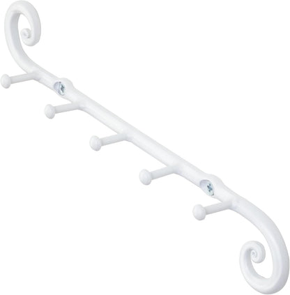 Farmhouse Small Key Holder for Wall, Wrought Iron Wall Mount Rack | Handcrafted Swirl Decorative, 5 Key Hooks for Home Entryway, Purse, Coat and Leash Holder or Organizer (Classic Black)