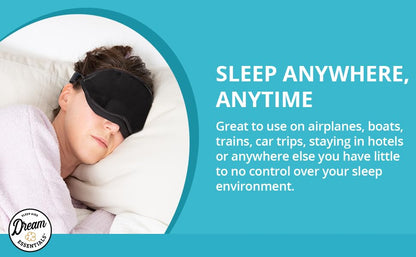 Dream Essentials Natura Organic Cotton Sleep Mask | Twilight Blue | Eye Mask for Sleeping, Light Blocking Soft Sleep Eye Cover with Eco Wool Padding | Made in USA Travel Accessories