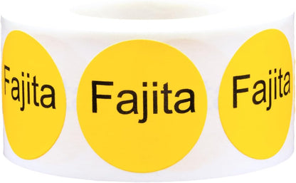Yellow with Black Carnitas Circle Dot Adhesive Stickers, 1 Inch Round Labels, 500 Total Stickers