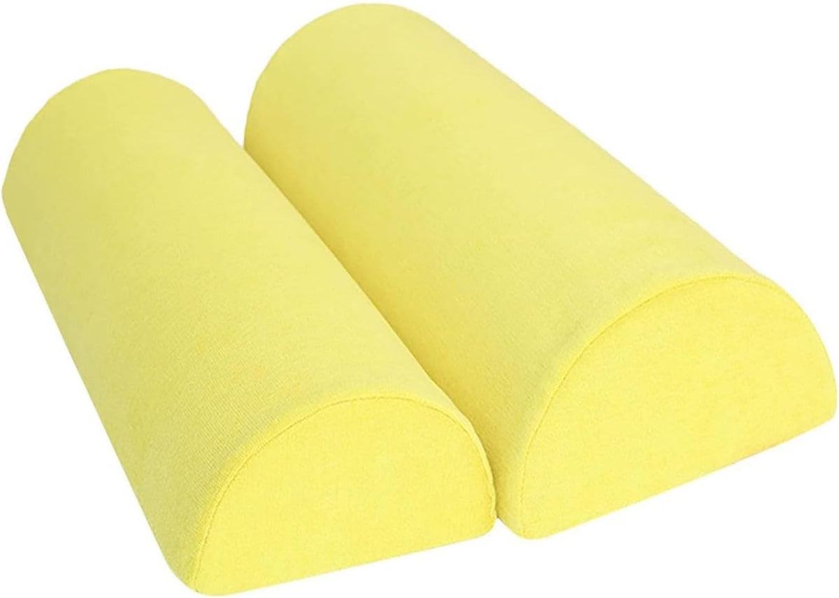 1/2 Pack Half Moon Bolster Pillow for Legs, Knees, Lower Back and Head | Lumbar Support Pillow for Bed, Sleeping | Semi Roll for Ankle and Foot Comfort - Machine Washable Cover(09,M:50x17x9cm)