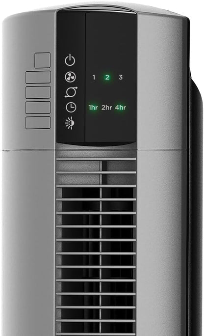 Lasko Tower Fan, Oscillating Performance, Remote Control, Nighttime Setting, Timer, 3 Speeds, High-Velocity Tower Fan, Room Fan for Bedroom or Office, 48" Gray, T48314