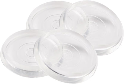 SoftTouch 1-13/16" Round Reusable Furniture Caster Cups for Couches, Chairs, Tables on Carpet or Hard Surfaces, Furniture Wheel Caster Cups with Vinyl Base, Set of 4, Clear