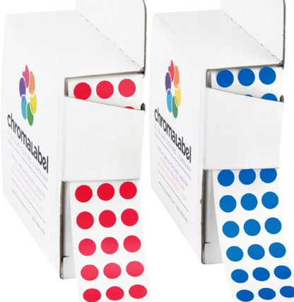 Dark Blue, Red & Yellow Dots, 1/4 Inch, 1000/Box Each Color | Writable Semi-Gloss Circle Labels in Dark Blue, Red and Yellow for Offices, Retail and Classrooms. Made in USA - Colors A