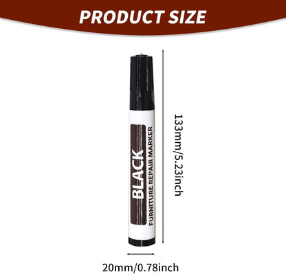 Wood Furniture Repair Markers, Black Paint Fix Touch Up Pen for Furniture & Wood Floor, Scratch Remover Filler for Nicks, Scratches & Stains, Professional Furnitures Recolour Pen for Home/Office