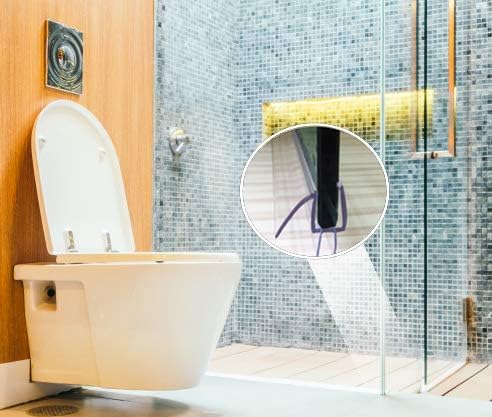 eatelle Shower Door Bottom Seal with Drip Rail for 3/16 (5mm) Thick Glass, 36" Long Sweep - Ultra Clear Polycarbonate