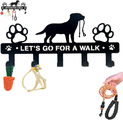 5-Hooks Dog Leash Holder for Wall， Dog Accessory Holder ，Metal Key Holder Leash Hooks
