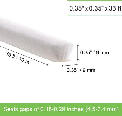 Self-Adhesive Weather Stripping Seal for Doors & Windows – Soundproof Insulation Gap Filler for Sliding, Exterior, Front, and Jamb Frames – 0.2" x 0.35" x 16.5 ft, Gray