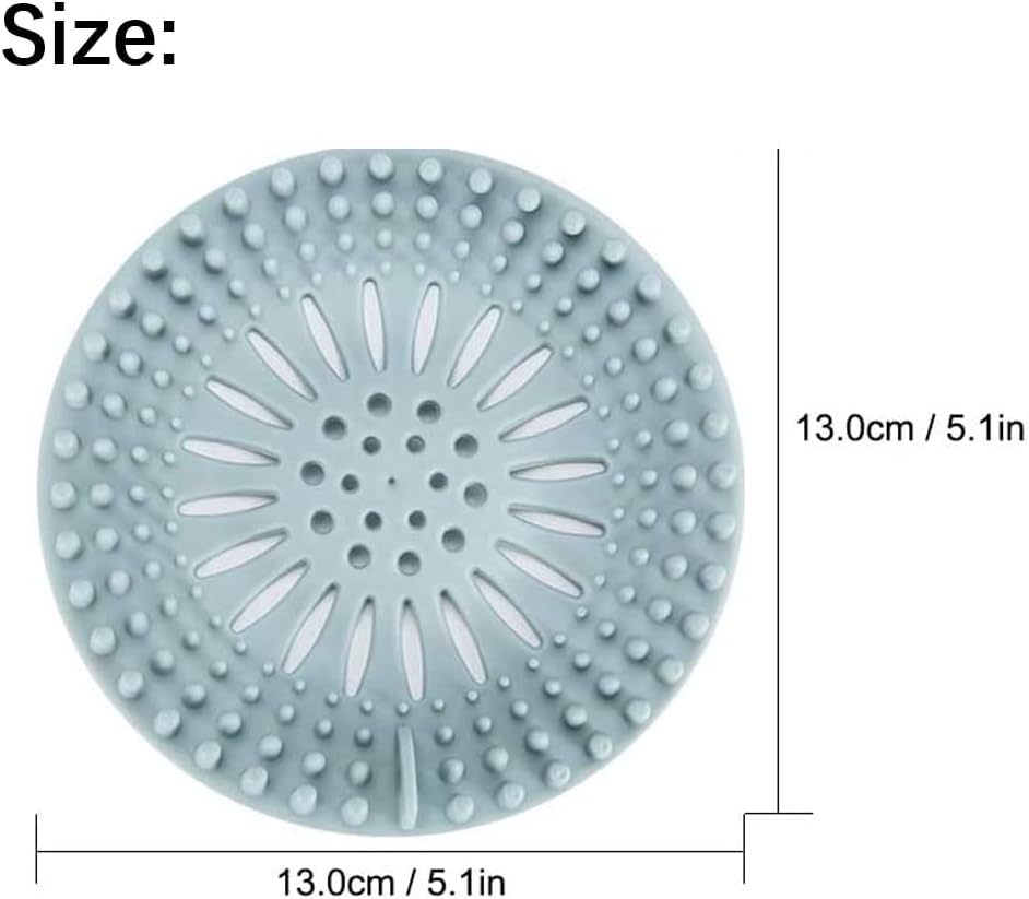 Shower Drain Hair Catcher, Bathroom Sink Drain Strainers, Durable Silicone Hair Stopper, Drain Cover Strainer to Catch Hair Easy to Install and Clean Suit for Bathtub Kitchen Sink Shower Floor (4Pcs)