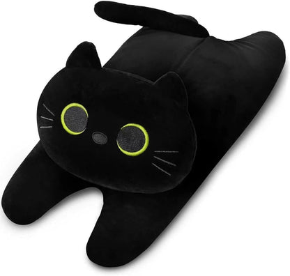 Microwave Heating Pad for Pain Relief, 17" x 15" Microwavable Heating Pads for Neck Shoulder, Cramps, Back Pain, Muscles, Joints, Natural Heat Pack Moist Heat, Menstrual Period, Small Black Cat