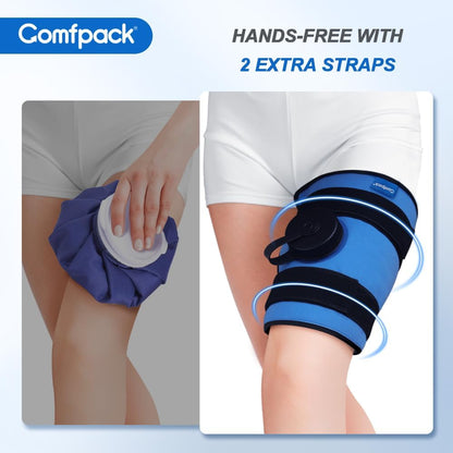 XL Ice Pack for Injuries Reusable, 21.7 x 13 Flexible Hot Cold Pack with 3 Straps for Maximum Back and Full Body, Adjustable Cold Pack Wrap for Swelling, Bruises, Muscle Pain, Inflammation