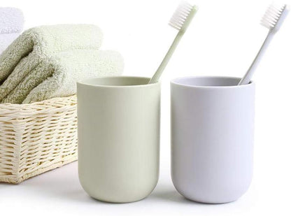 Toothbrush Cup, Bathroom Cup, Toothbrush Holder, Bathroom Tumbler, Plastic, 350ml (White)