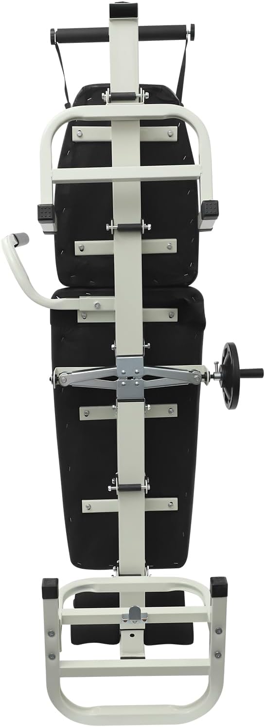 Multifunctional Body Stretcher, 330.69lbs Load Folding Massage Bed Back Stretch Bench Lumbar Traction Bed Neck Stretcher Traction Table with Headrest for Home Use Rehabilitation Centers Clinics