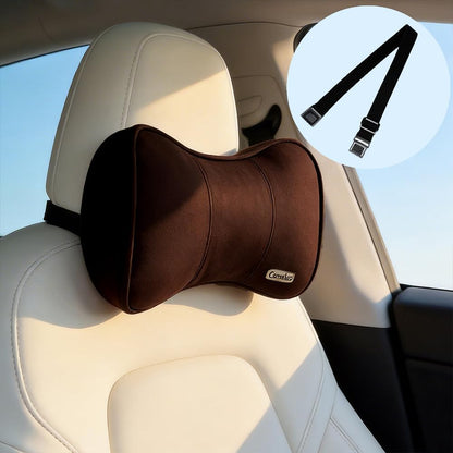 Car Neck Support Pillow Recliner Headrest Pillow for Neck Pain Relief Tan