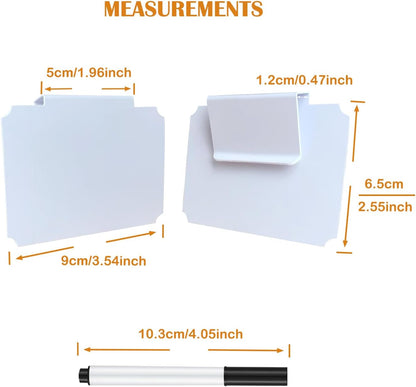 20 Basket Labels Clip On, Reusable Labels for Storage Bins, Removable Chalk Labels for Containers, Kitchen Closet Baskets and Storage Basket Holders with 2 White Chalk Markers