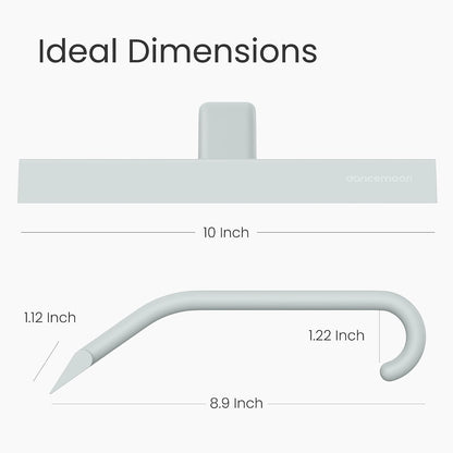 JustHang Shower Squeegee with Built-in Hook, 10-Inch Black | Award-Winning Design, All-One-Piece Soft-Touch Silicone, for Glass Door, Bathroom, Window, Mirror, Tile Wall, Car