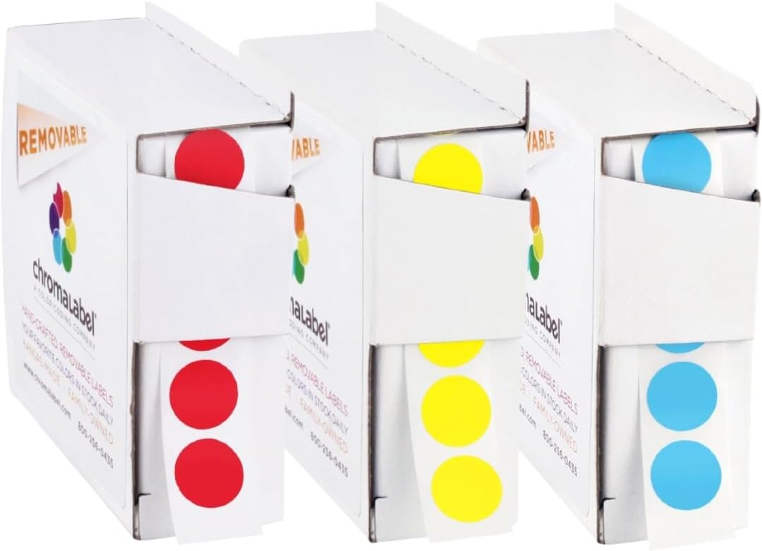 Removable Green Dot Stickers, 1/2 Inch, 1000/Box | Inventory Circle Labels with Removable Adhesive for Offices, Classrooms, Food Service, and Medical Settings. Made in USA