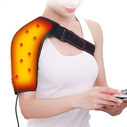 Woolala Electric Heated Shoulder Wrap Heating Pad Large Heating Area Warmer | 110V for Tendonitis Periarthritis, Pain Relief, 3 Temperature Settings & Timer