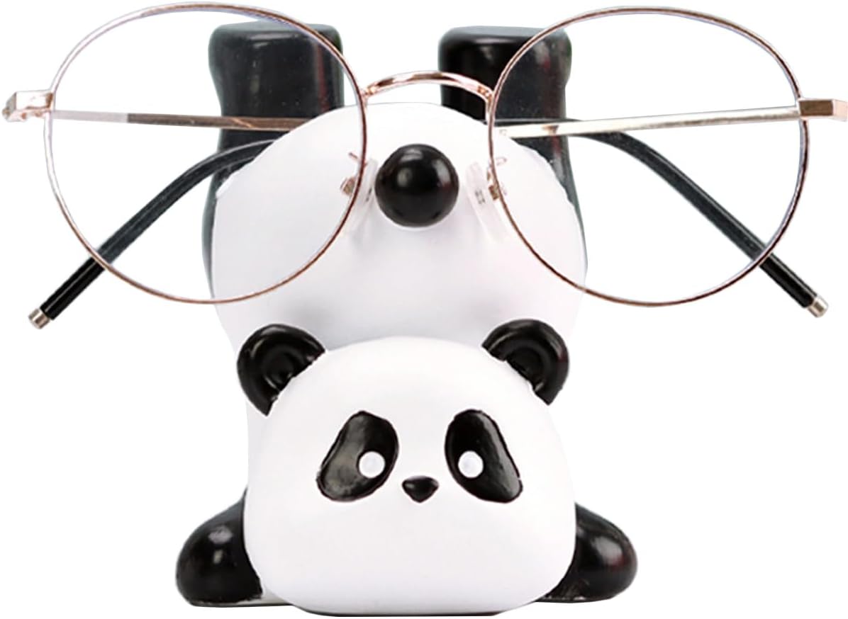 Cute Panda Glasses Display Stand for Nightstand, Funny Decorative Eyeglass Sunglass Holder, Home Office Desk Decoration (Handstand Panda)