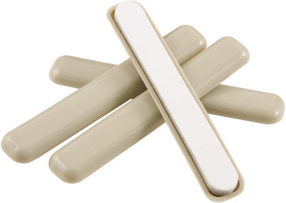 Super Sliders 1/2 x 4 Inch Self Stick Bar Furniture Sliders for Carpet or Durable Hard Surfaces, Beige, 4 Pack (4700595N)