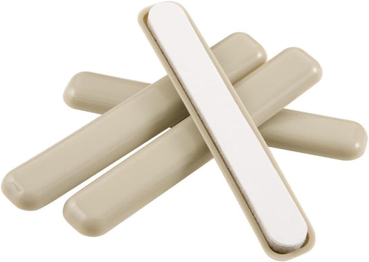 Super Sliders 1/2 x 4 Inch Self Stick Bar Furniture Sliders for Carpet or Durable Hard Surfaces, Beige, 4 Pack (4700595N)