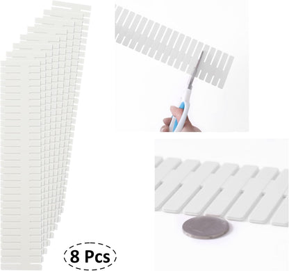 14.5 in White Adjustable Drawer Dividers, TWUTGAYW 8PC DIY Grid Drawer Organizer Dividers, Plastic Organizer Separator for Socks Underwear Makeup Cosmetic Clothes Can Help Tidy Kitchen Bedroom Dresser