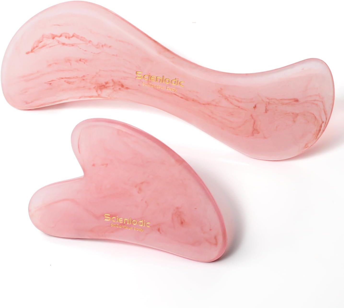 Scienlodic Gua Sha Massage Tool with Handle (Resin) Larger Guasha Scraping Tool for Back Neck Face Leg Massage, Lymphatic Drainage, Cellulite Remove - Large