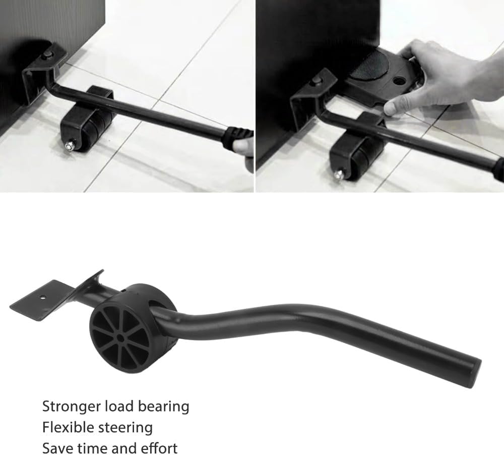 Black Iron Furniture Lifter Portable Practical Durable Moving Helper Convenient Heavy Duty Transport Tool Household Use